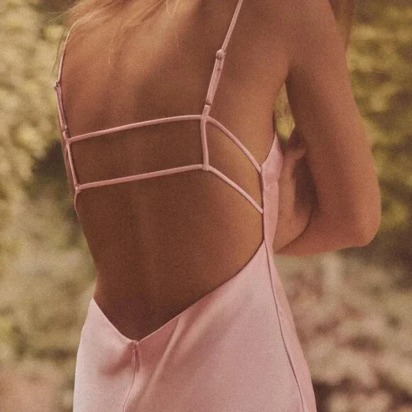 ZARA Satin Midi Dress – Pastel Pink – Size L – New (No Tags) 🎀 - Picture 4 of 13